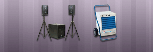 Verhuur van geluids- en verlichtingsinstallaties en andere professionele apparatuur